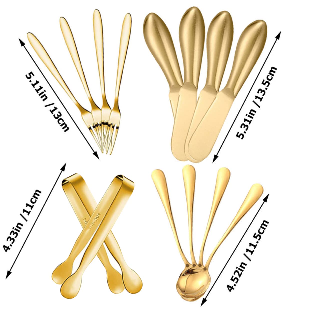 Alipis Stainless Steel Cheese Knife Set Serving Spoons Butter Knife Spreaders Kitchen Utensils