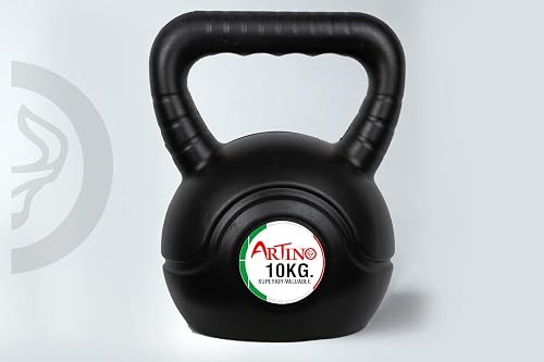 Artino Black Long Lasting 10 Kg PVC Kettlebell for Workout Great for Fullbody Workout, Cross-Training, Weight Loss & Strength Training