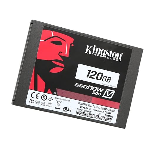 Kingston Digital 120GB SSDNow V300 SATA 3 2.5 7mm height with Adapter Solid State Drive 2.5-Inch SV300S37A/120G,Black