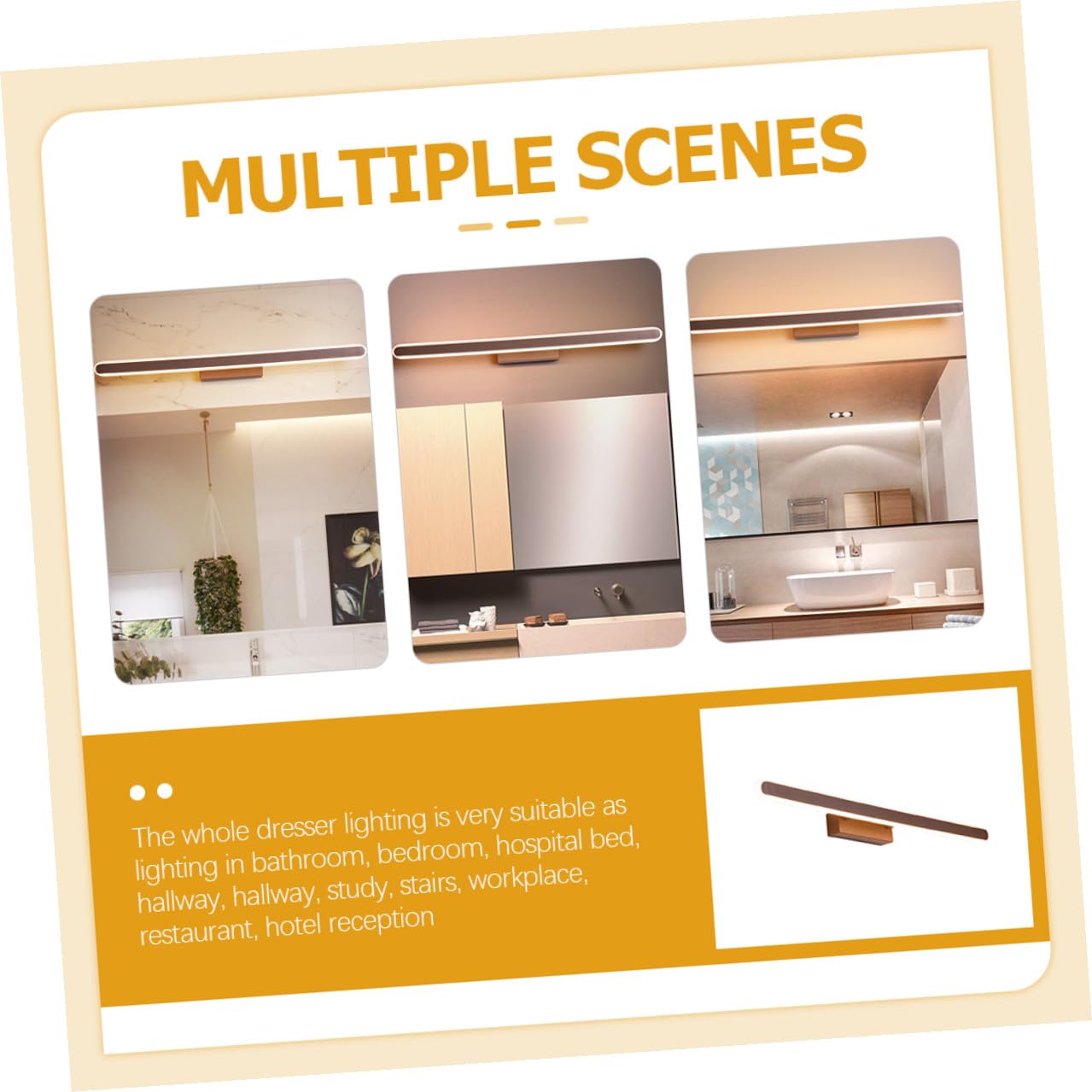 Lampada LED da Bagno in Alluminio Luce Uniforme Dimmerabile per Specchio, per Camera da Letto e Bagno, Design Moderno e Funzionale