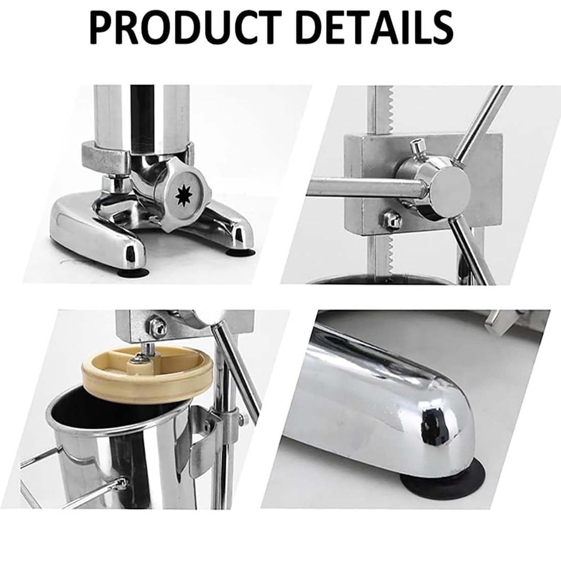 Máquina manual de churros de acero inoxidable con 5 boquillas, máquina vertical española para uso comercial, capacidad de masa de 3 litros