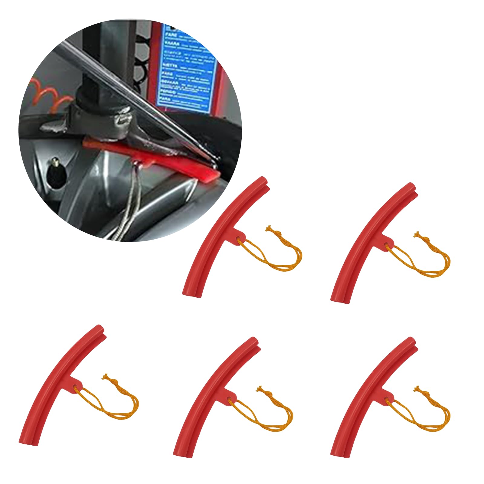 HYMAIPROSPERITY 5Pcs Useful Car Tire Changer Guard Durable Tire Changing Saver Tool Avoid Scuffs Tyre Wheel Changing Tire Changer Mount Guard for Cars (Red)