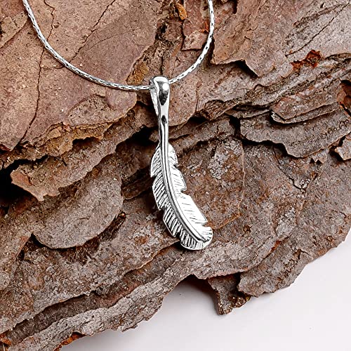 Clsssic Argent Petit oiseau Chaîne ornée de plumes – vue 4