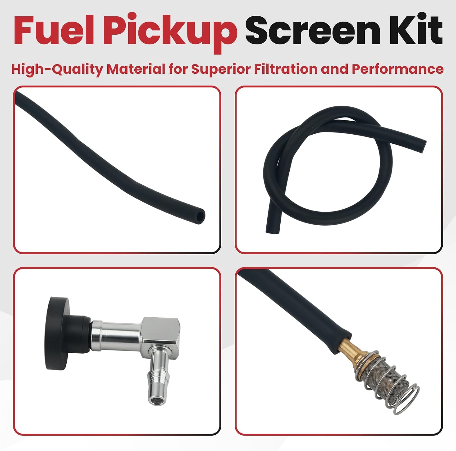Fuel Tank Pickup Screen Kit and Fuel Primer Pump Compatible with Bobcat Skid Steer Loaders 440 453 463 553 743 753 763 773 843 863 873 T190 T200 – Replace 6650239 & 6657734