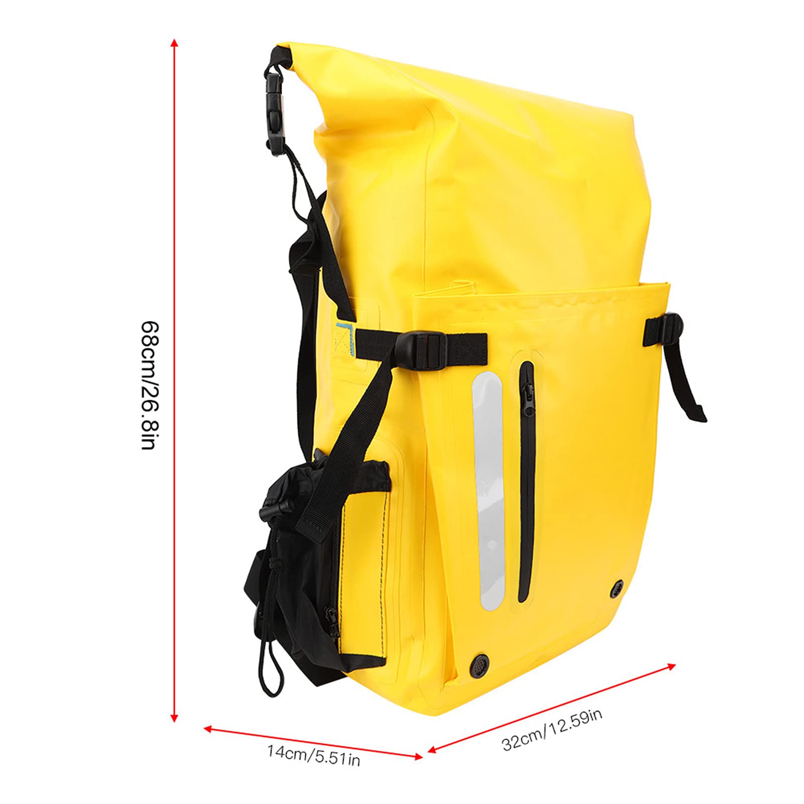 Zaino Da Sub 30 Litri POENVFPO - Impermeabile, Traspirante, Con Strisce Riflettenti Per Attivit&agrave; Acquatiche