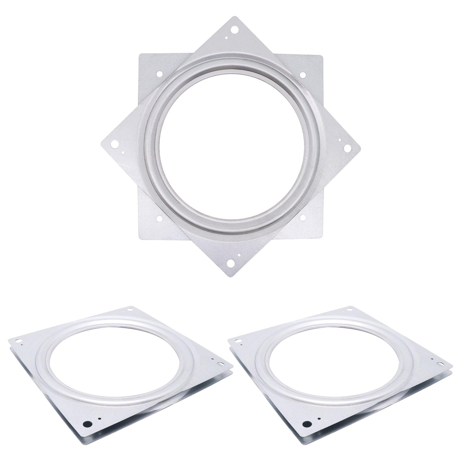 Plateau rotatif carré en acier Lazy Susan pour table et tabouret de bar Lot de 3