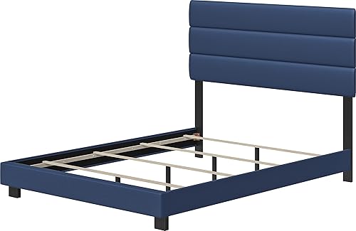 Miniatura 102 de Boyd Sleep Milan - Marco de cama de lino negro con plataforma totalmente tapizada con cabecero ajustable, base o somier calificado para su uso Negro