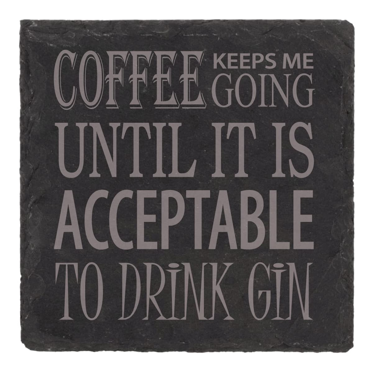 Dessous-de-verre ardoise gravé cadeau idéal pour amateur café et gin