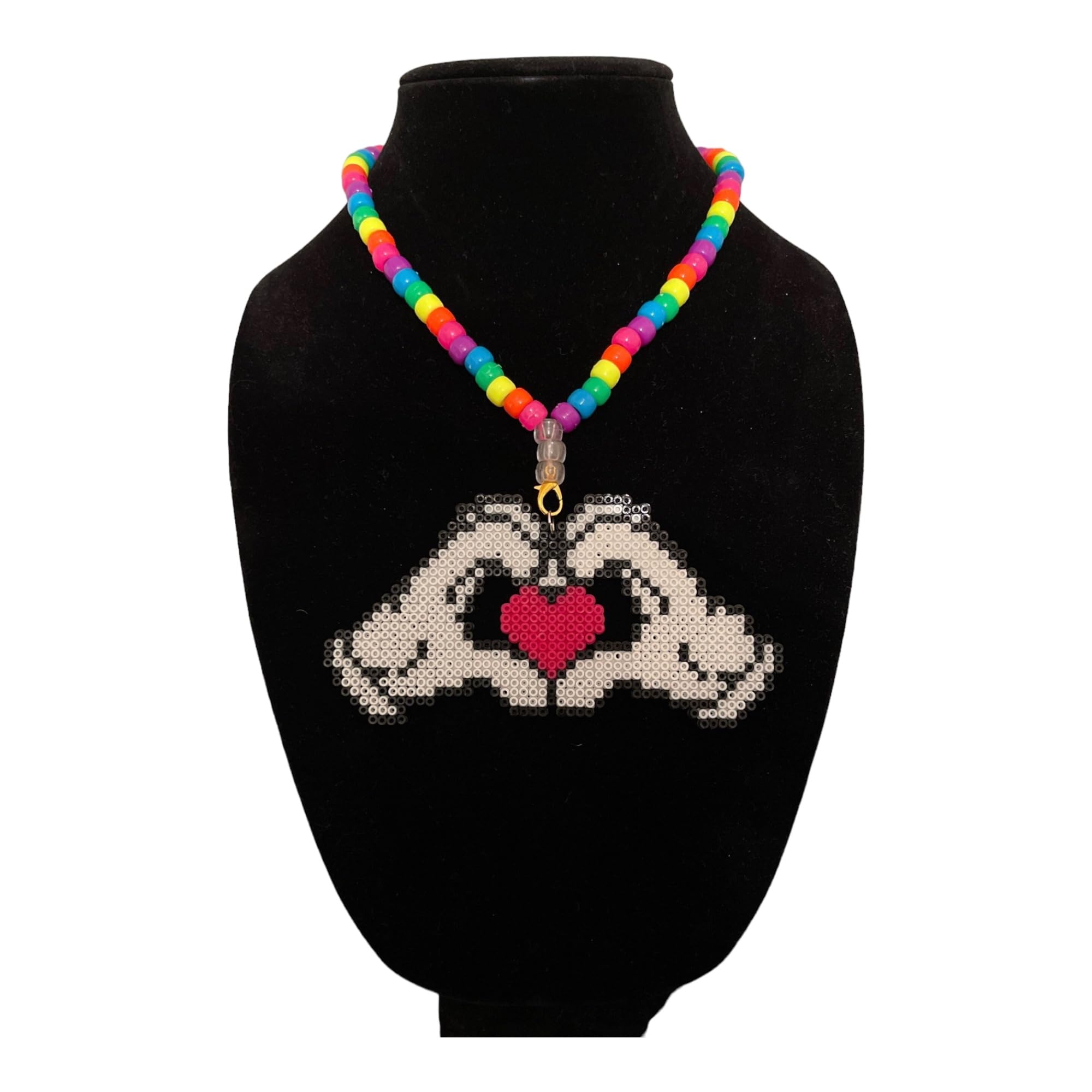 PLUR Hands Kandi Mini Bead Necklace for Festival Party Rave Costume Event