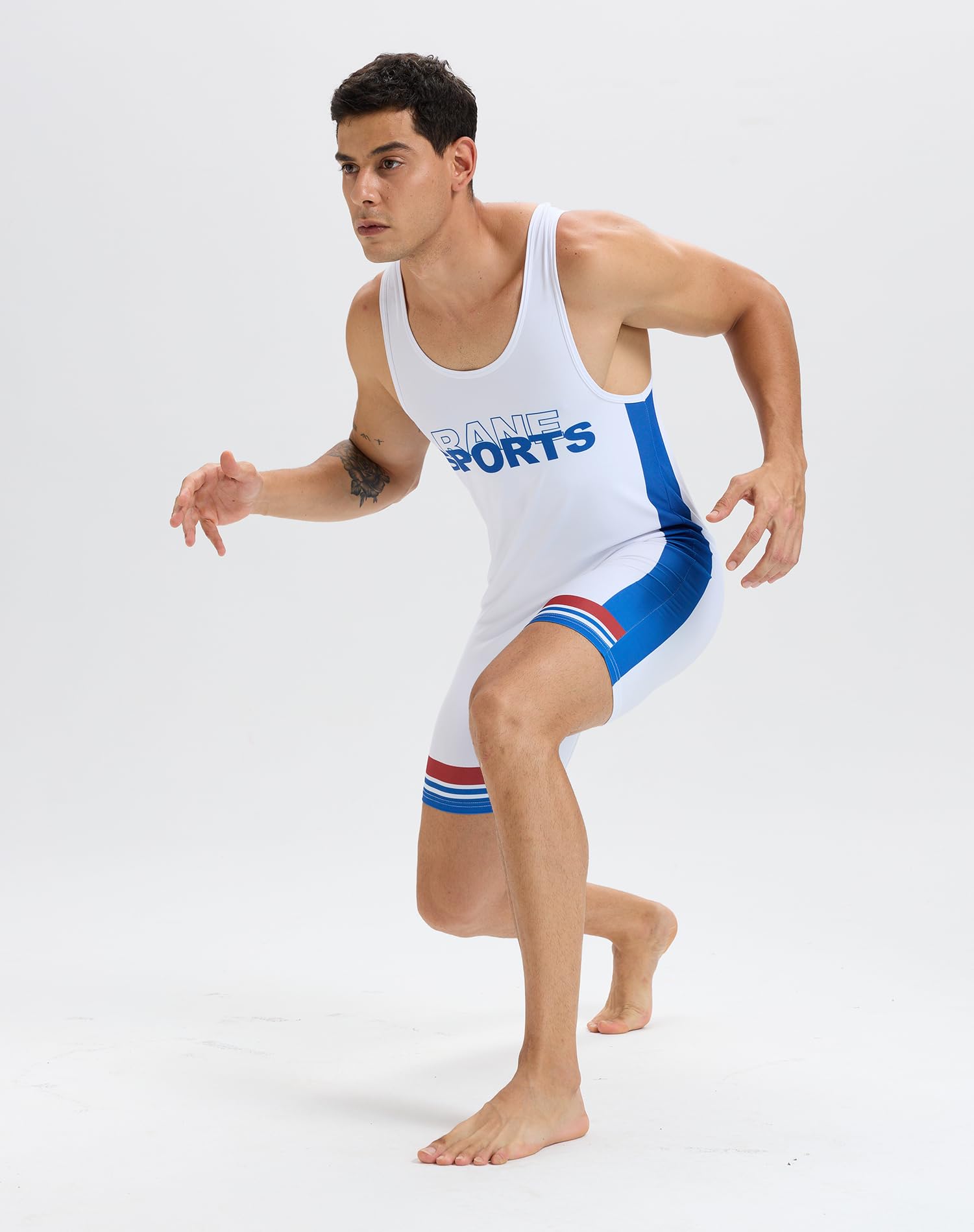 Traje deportivo de lucha libre para hombre mono ajustado mono deportivo sin mangas mallas de lucha traje de levantamiento de pesas