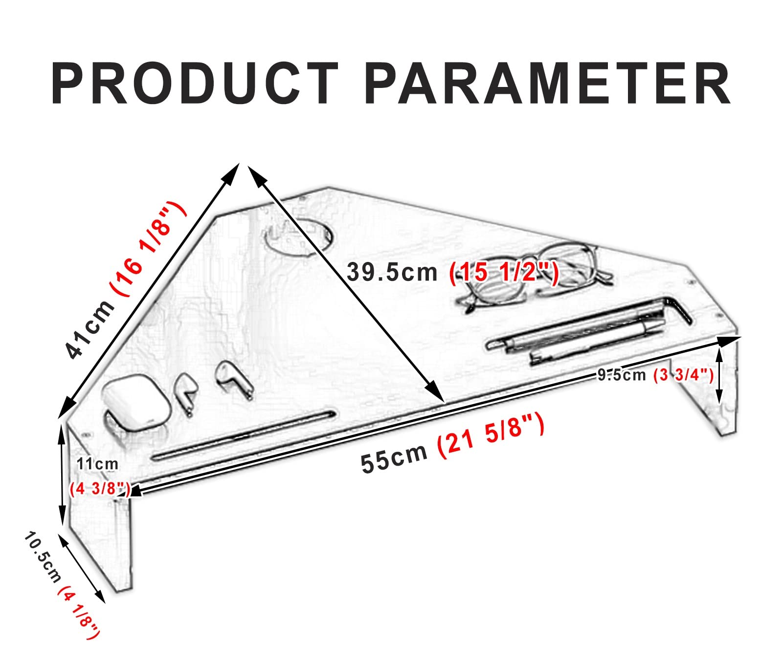 C'ESTBON Supporto Monitor Supporto per Monitor Angolare Ergonomico A Triangolo, Supporto per Monitor in Legno con Cassetto, Supporto per Monitor da Tavolo Ad Angolo per Scrivania A L