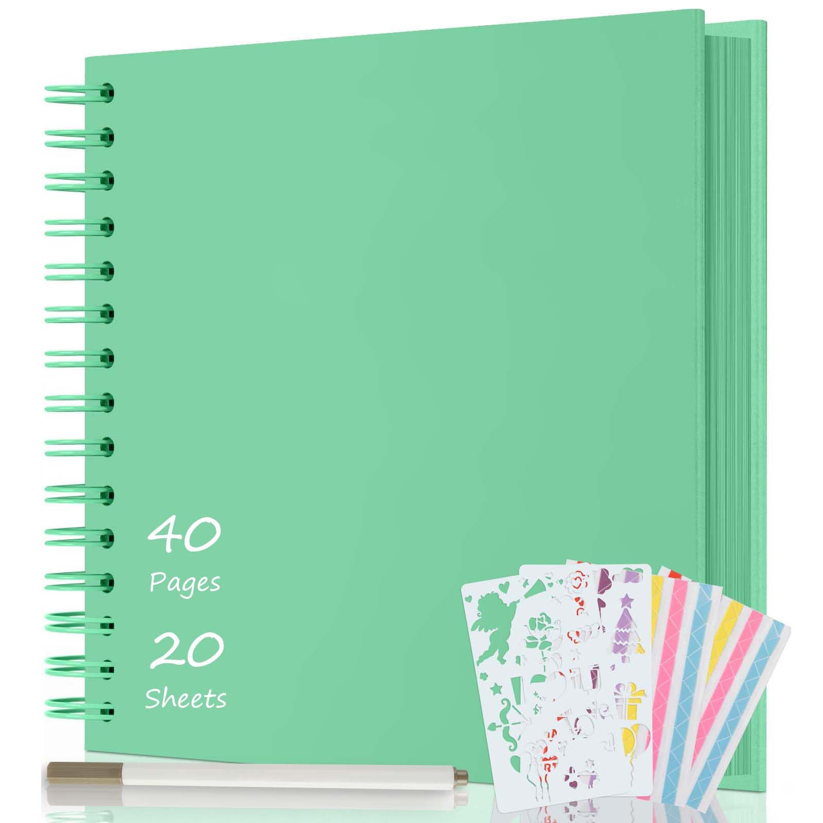 AIOR Fotoalbum zum Selbstgestalten und Einkleben, DIY Spiralalbum 40 Seiten