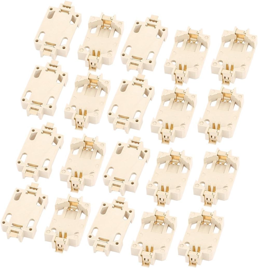 uxcell 20 Pcs Grey White Plastic Button Coin Cell Battery