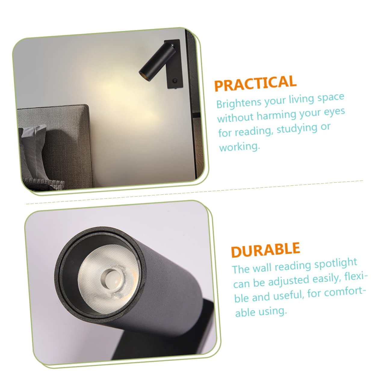 Luz De Lectura Led Para Pared Foco De Pared Giratorio Para Cabecera Dormitorio Mesita De Noche Para Cama