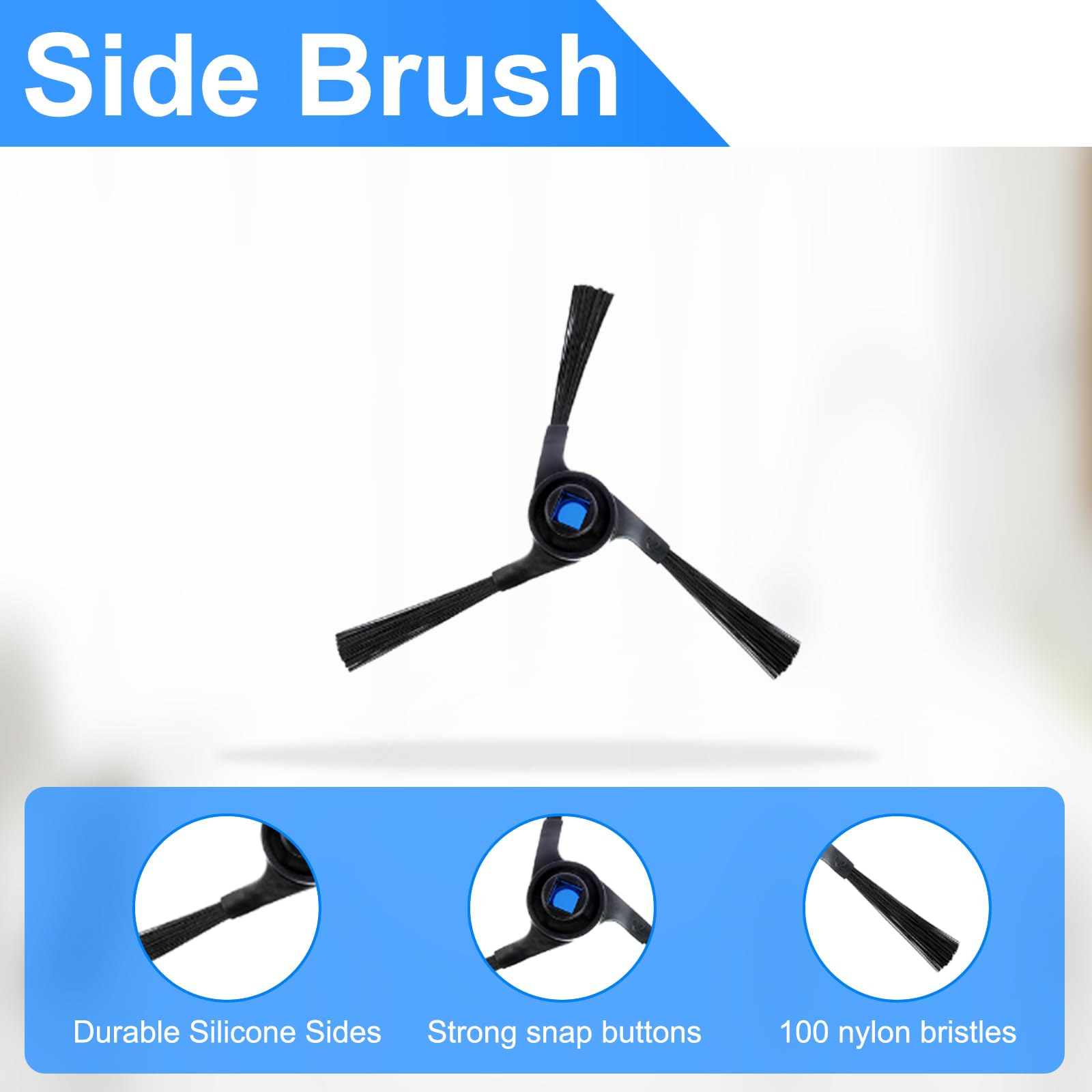Lot de 12 pièces de rechange compatibles avec l'aspirateur robot ECOVACS DEEBOT T30 Omni/T30 Pro Omni/M12 Pro+, 1 brosse à rouleau, 2 brosses