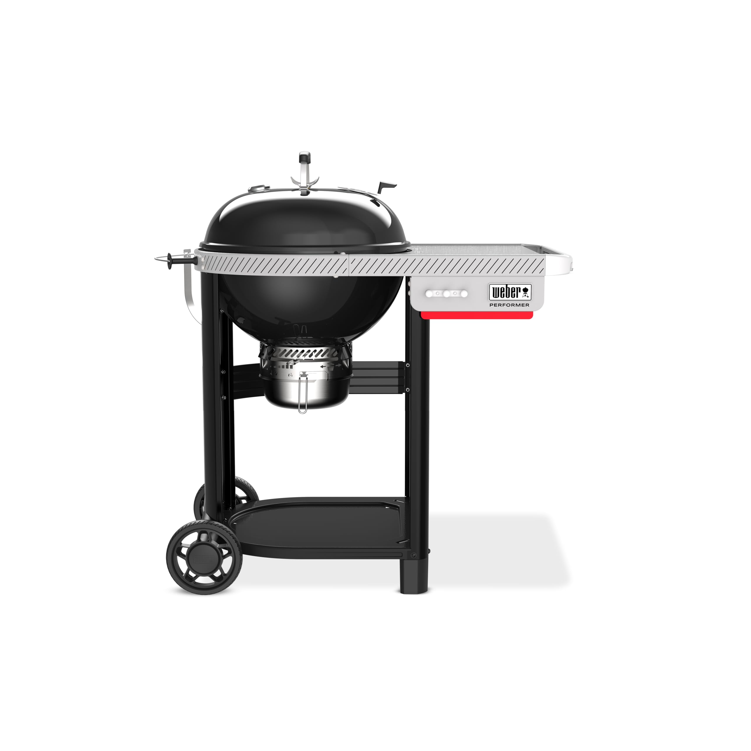 Weber® Performer™ 22‑Inch Charcoal Grill for Outdoor Cooking, Black | Charcoal Kettle on a Cart with Prep Table, Weber Works™ Rail, Black
