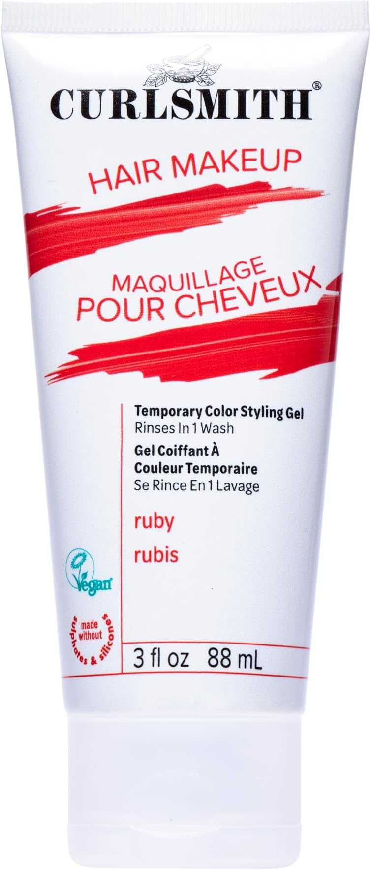 Hair Makeup - Vegan Temporary Hair Color and Styling Gel, Ruby (88ml)