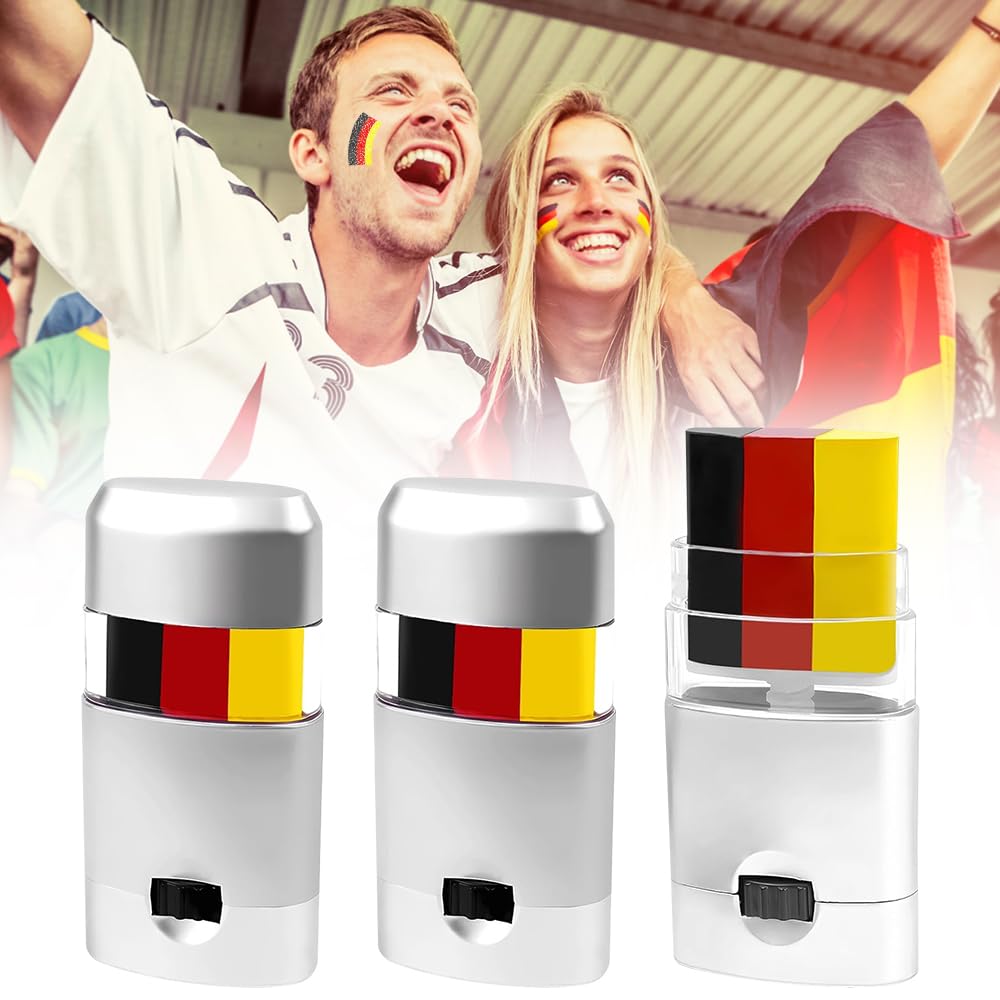 Matita per trucco, articolo per fan della Germania, 3 pezzi, colori tedeschi, matite da trucco per viso EM, Germania
