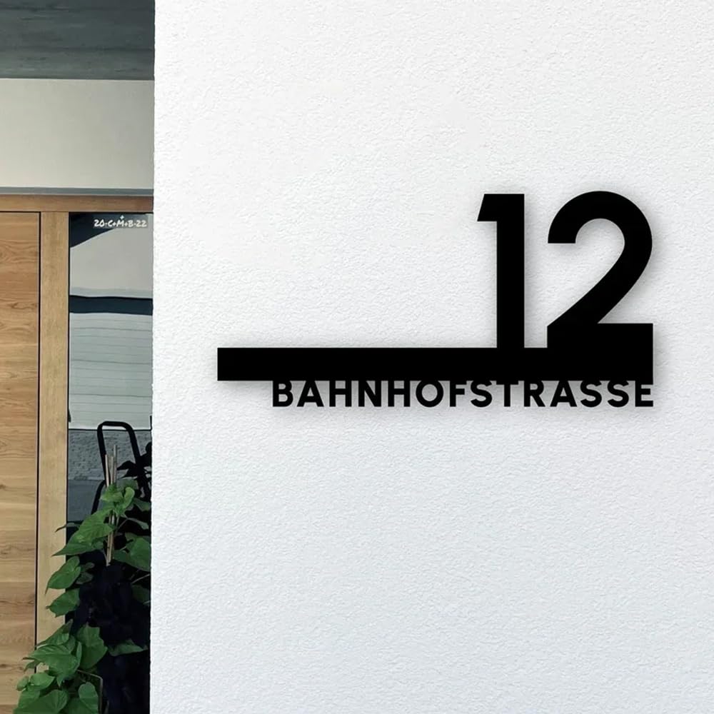 Placas de números de casa, números de Puerta Personalizados para Exteriores, Placa de acrílico Brillante, Letrero Flotante Moderno para dirección (número de dirección 1 x 50 cm)