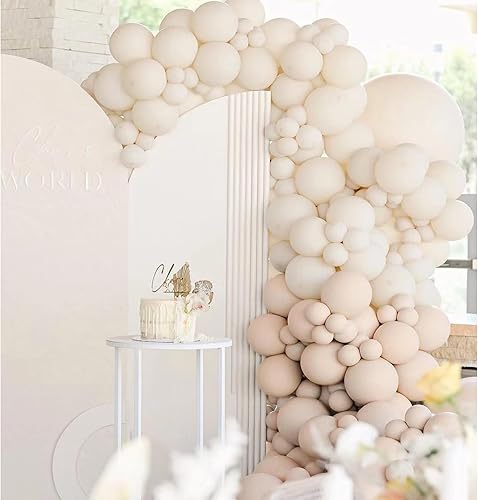 Miniatura 4 de 154 globos blancos arenaglobos blancos marfil de diferentes tamaños de 5101218 pulgadas, kit de guirnalda de globos para bodas, suministros de