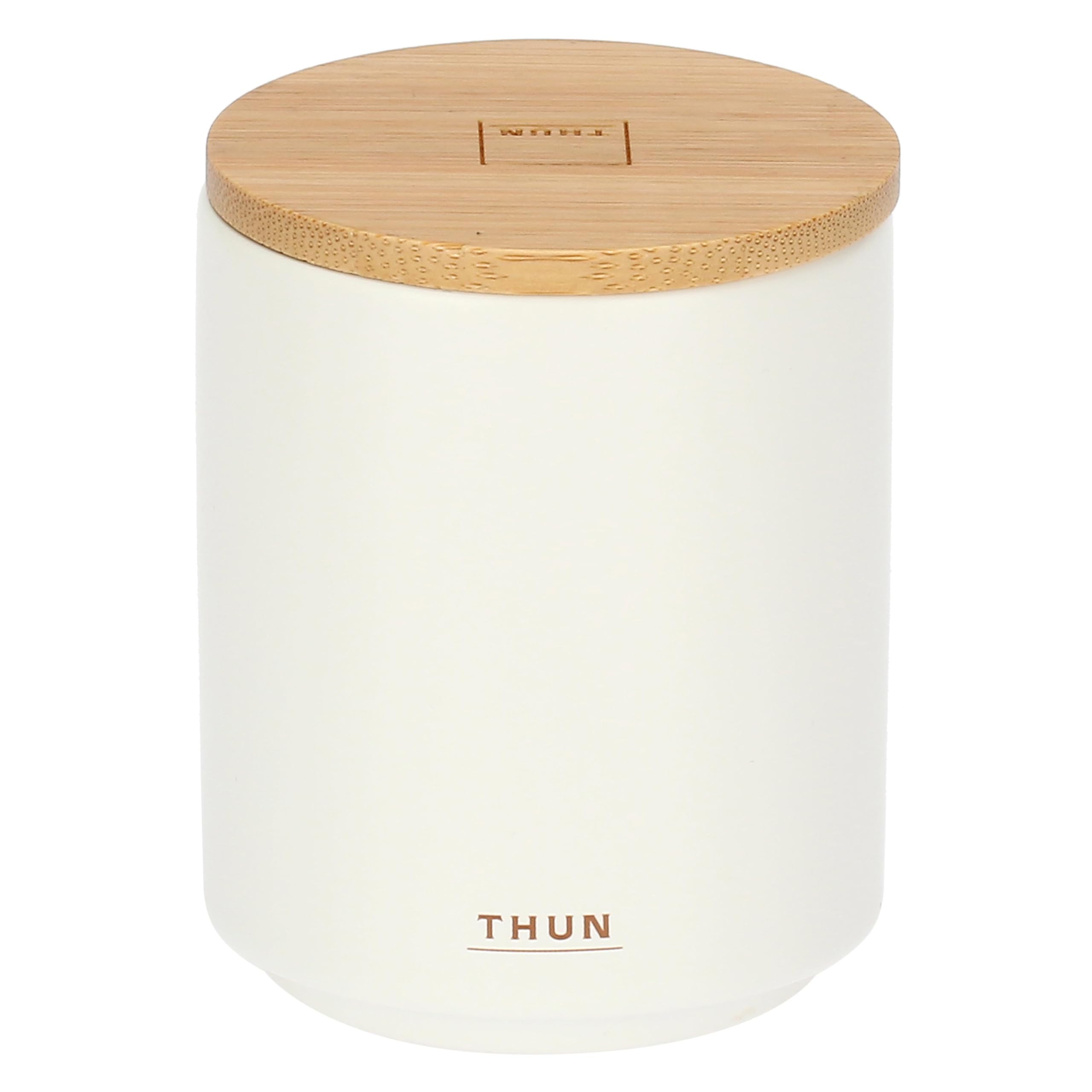 THUN - Vela "Recuerdos que huelen a luz" - Base: gres, tapón: madera - Colección Velas - 125 g - Ø 6.5 cm, 8 cm h