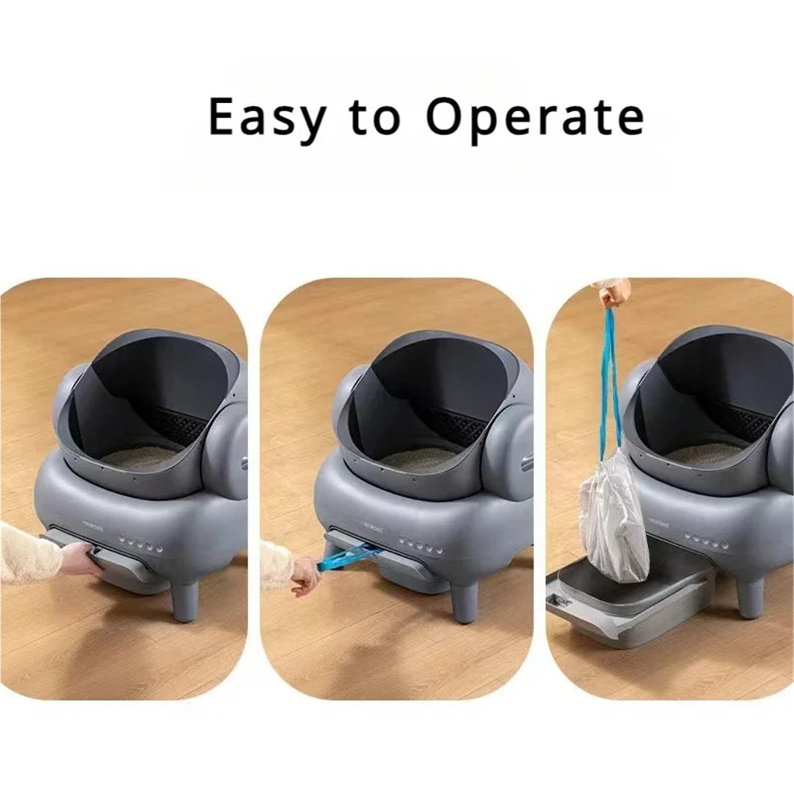 Compatible con Bolsas de Basura NEAKASA for Cajas de Arena | Revestimientos resistentes para bandejas auto-limpiantes(1 box 2 rolls)
