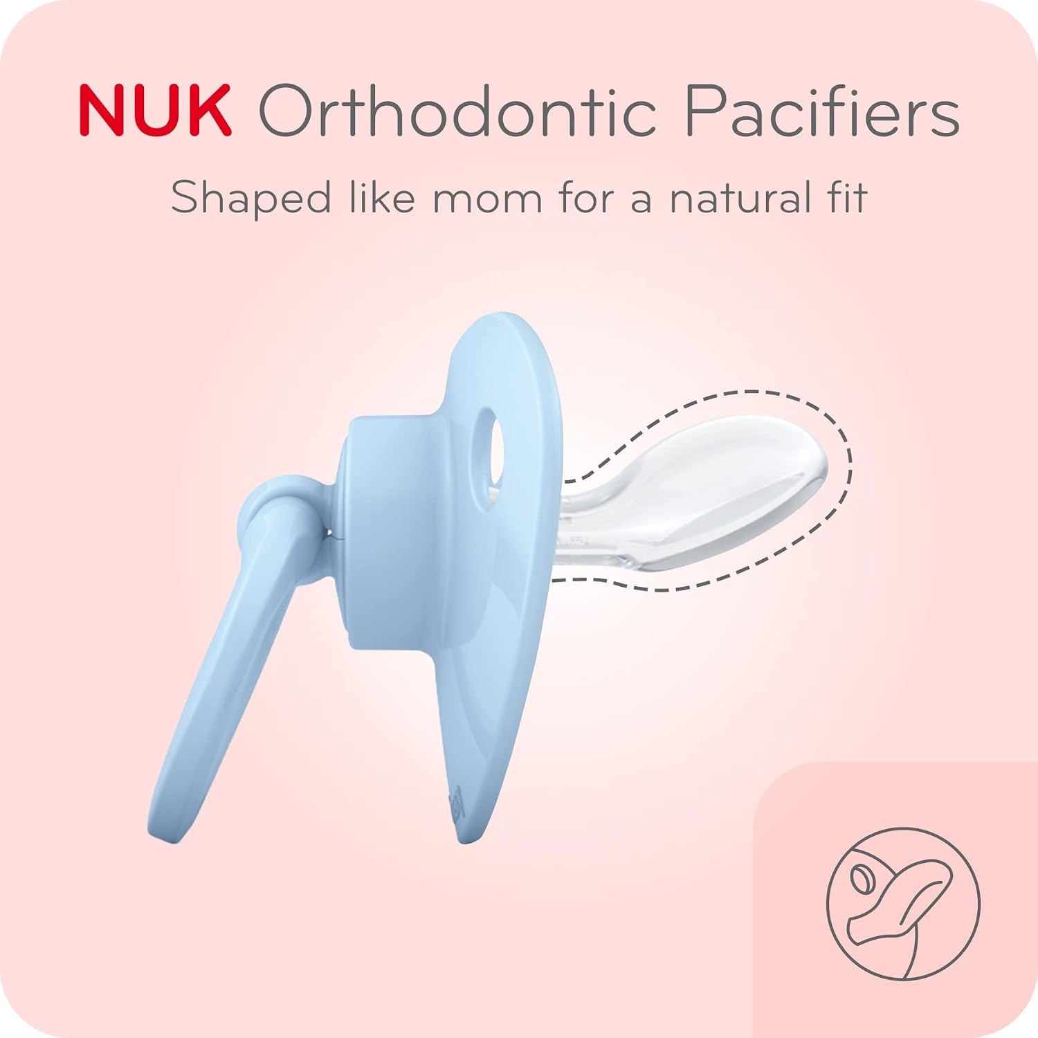 NUK Orthodontic Pacifiers, 6-18 Months, 2 Count (Pack of 1)