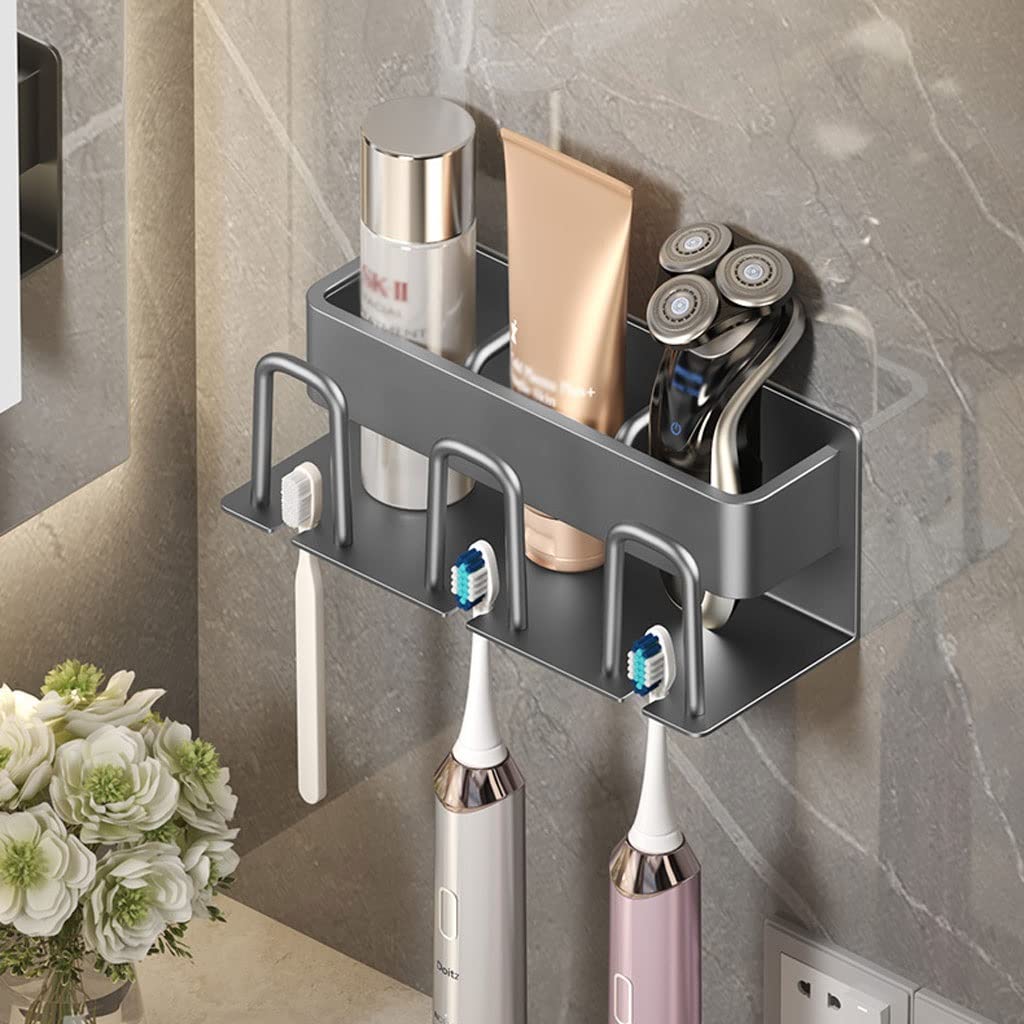 Estante para Cepillos de Dientes Porta di spazzolino da Denti a Parete di Lusso Leggero Multifunzionale spazzolino da Denti spazzolino Accessori for Bagno(B)