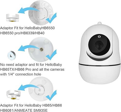 Miniatura 2 de Soporte de trípode compatible con monitores de bebé HelloBaby HB65HB6550HB6550 ProHB40HB66HB6339 y ANMEATE SM935E - Conecta tu cámara de forma