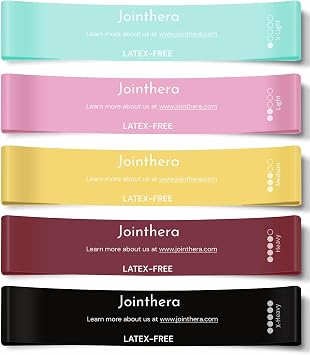 Premium Latex Free Resistance Bands for Working Out - Set of 5 + Carrying Bag | Non Latex Mini Loop Workout Bands Resistance for Women and Men | Physical Therapy, Legs Exercise and Pilates