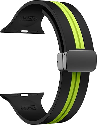 Miniatura 3 de Correa magnética compatible con Apple Watch Band de 1.496 in 1.575 in 1.614 in 1.654 in 1.732 in 1.772 in 1.929 in, correa deportiva de silicona