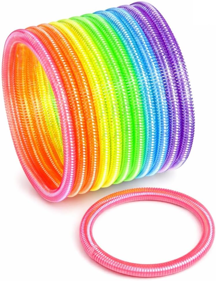 Zugar Land Bright NEON Coil Spring Bracelet 80's 90s Wristbands in assorted Colors