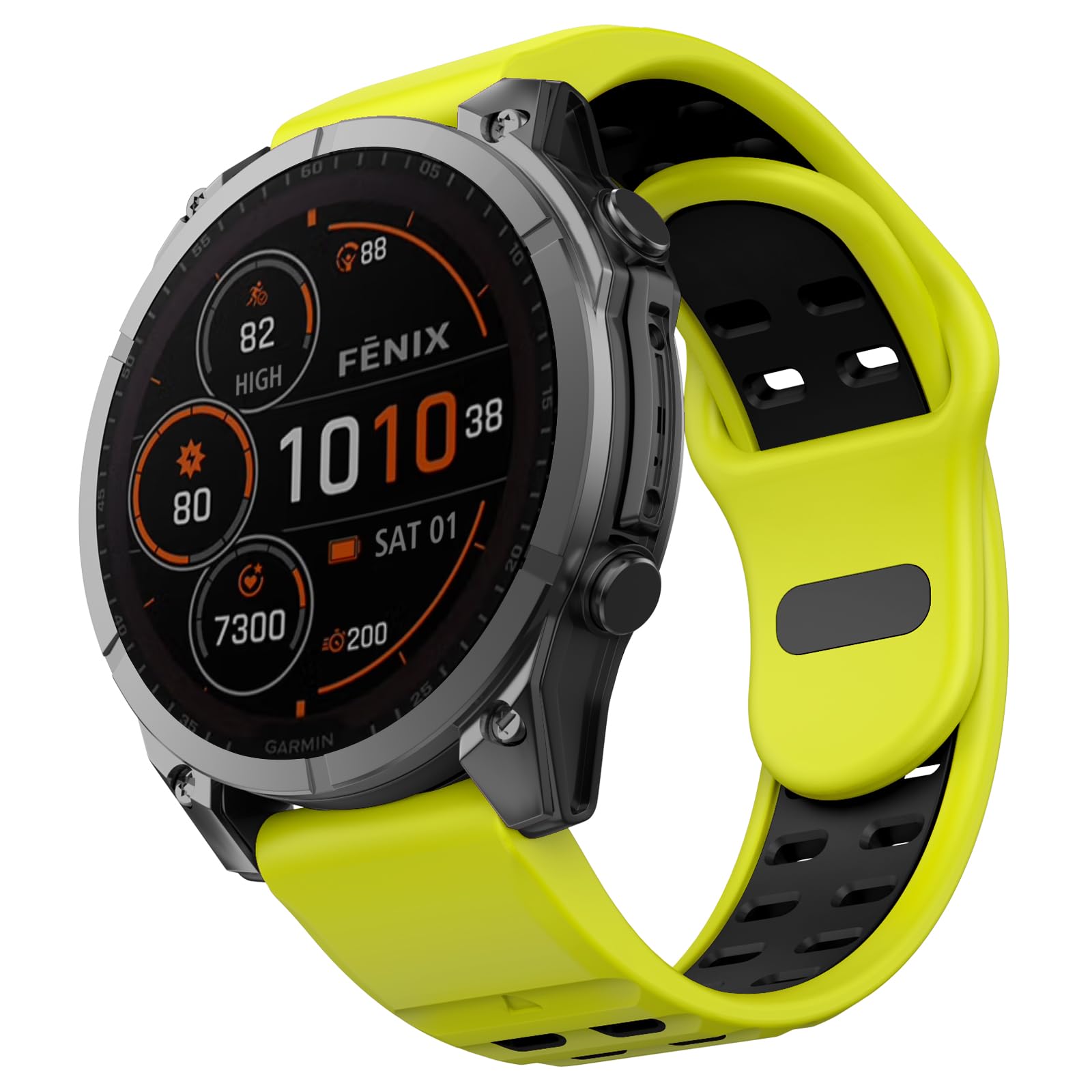 MYSNBKN 26mm Quick Fit Strap for Fenix 8 51mm/Epix Pro 51mm/Fenix 7X Pro/Fenix 7X/Fenix 6X/Fenix 6X Pro/Fenix 5X/Fenix 5X Plus/Fenix 3/Fenix 3 HR, Soft Silicone Replacement Band