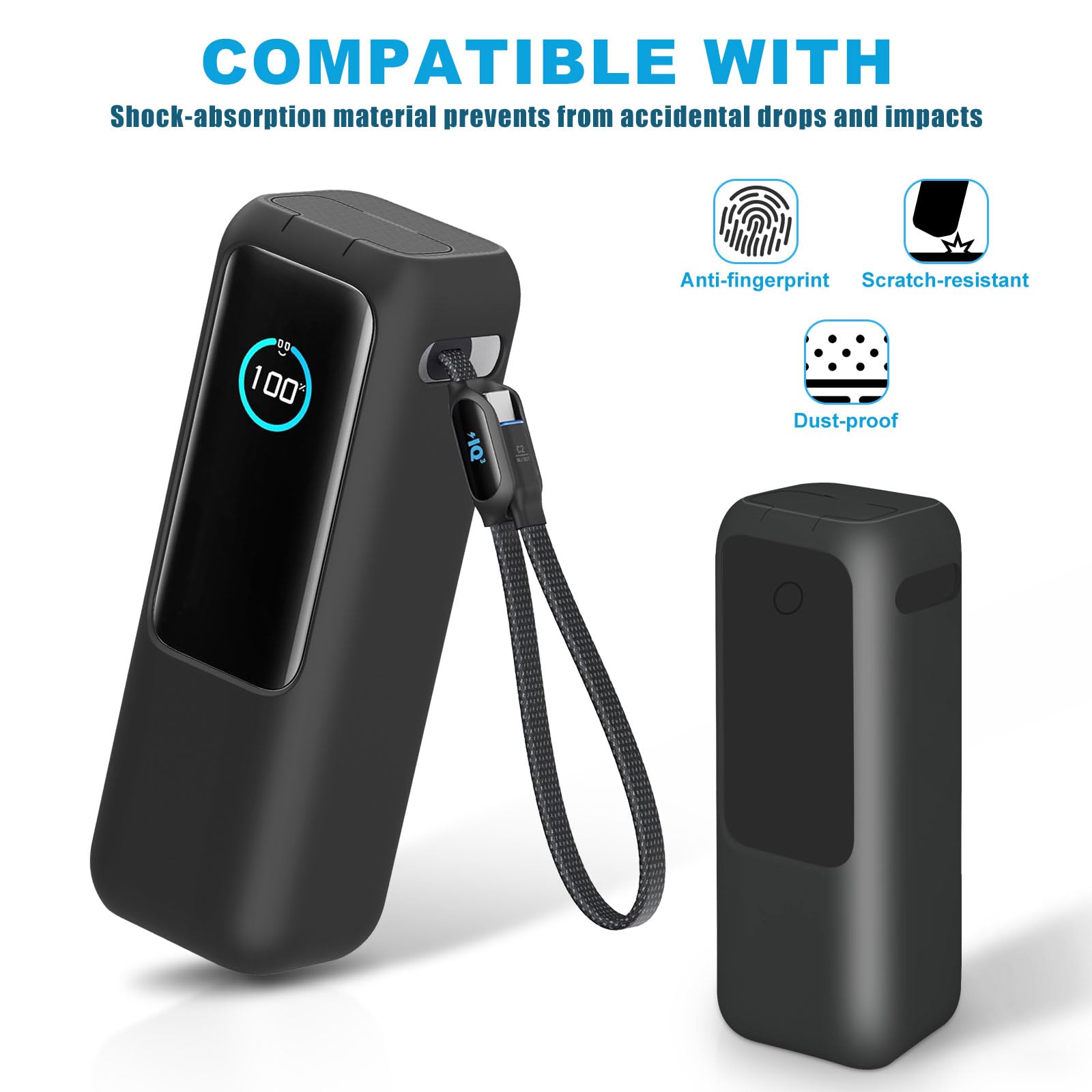 Coque De Protection En Silicone Pour Anker Prime Power Bank 20000mAh - Noir - 3