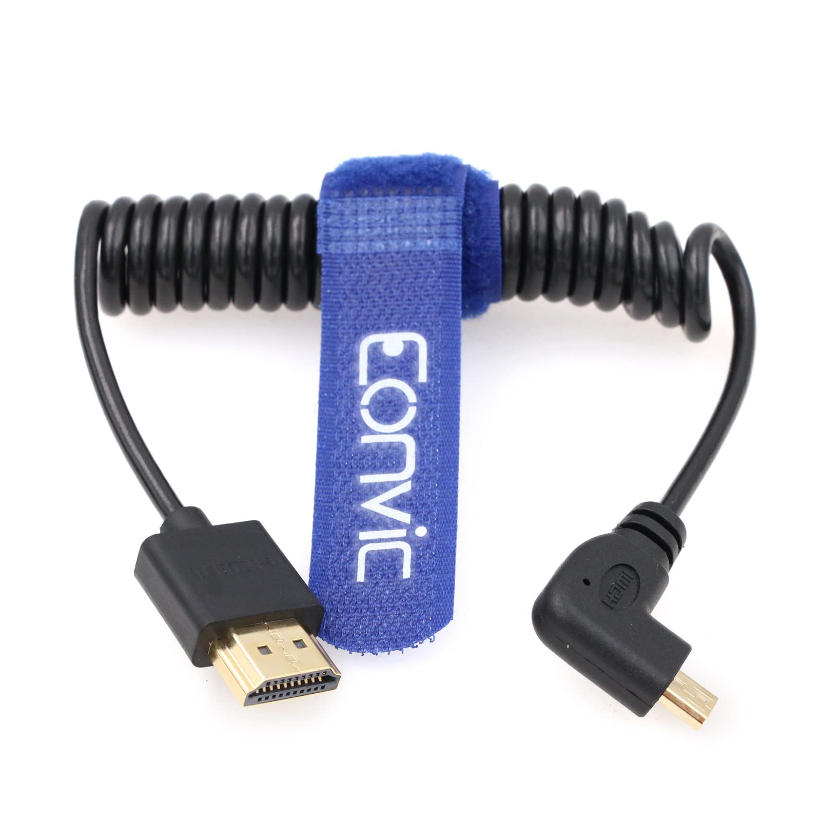 Cable espiral HDMI 2.0 para evitar tirones en puertos de cámaras Sony A7SIII 4