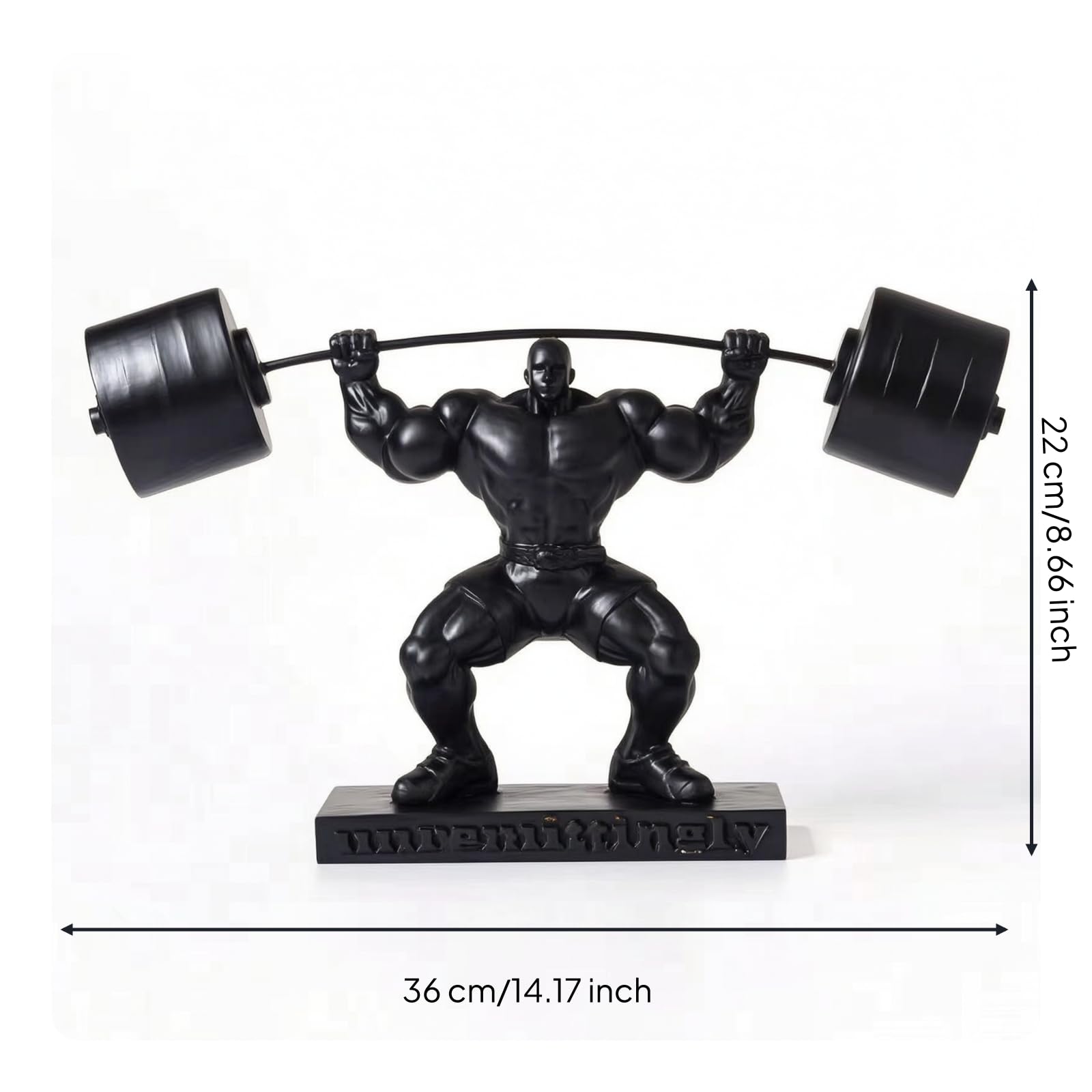 Estatua de Resina Escultura Hombre Figura Decorativa Deportiva Cuerpo con Efecto Bronce y Base Firme Adecuada para Escritorio, Negro, Mantenerse Firme
