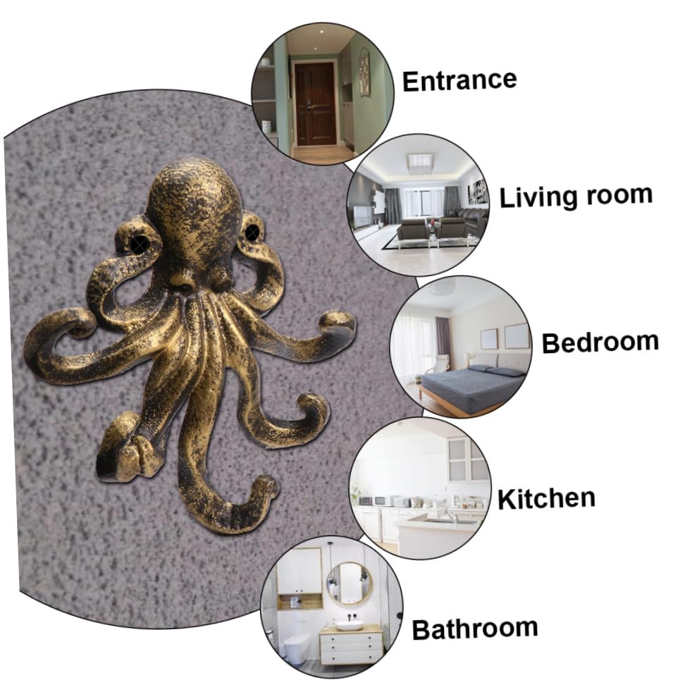 Crochet pieuvre en fonte rétro Cabilock pour une décoration murale durable et élégante