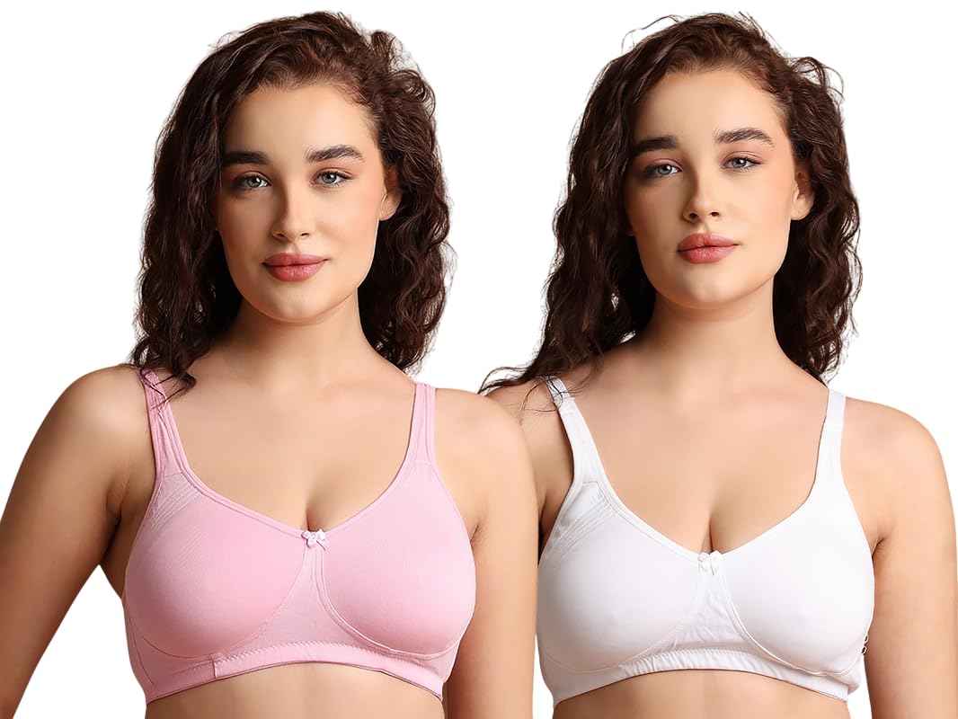 celary Bra for Woman|| Cotton Non Padded Non Wired ||Full Coverage Bra ||with Double Layer Seamed Cup||T- Shirt Bra for Women || Comfortable Bra for Daily use || Pack of 2-picture-25