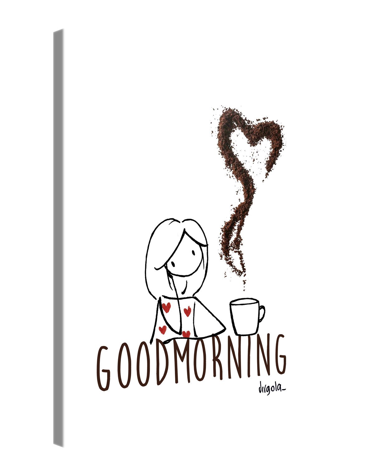 Canvas Print Wall Art by Virgola - GOOD MORNING – 60x80 cm Canvas Picture Stretched On A Wooden Frame – Giclee Canvas Printing – Hanging Wall Deco Picture