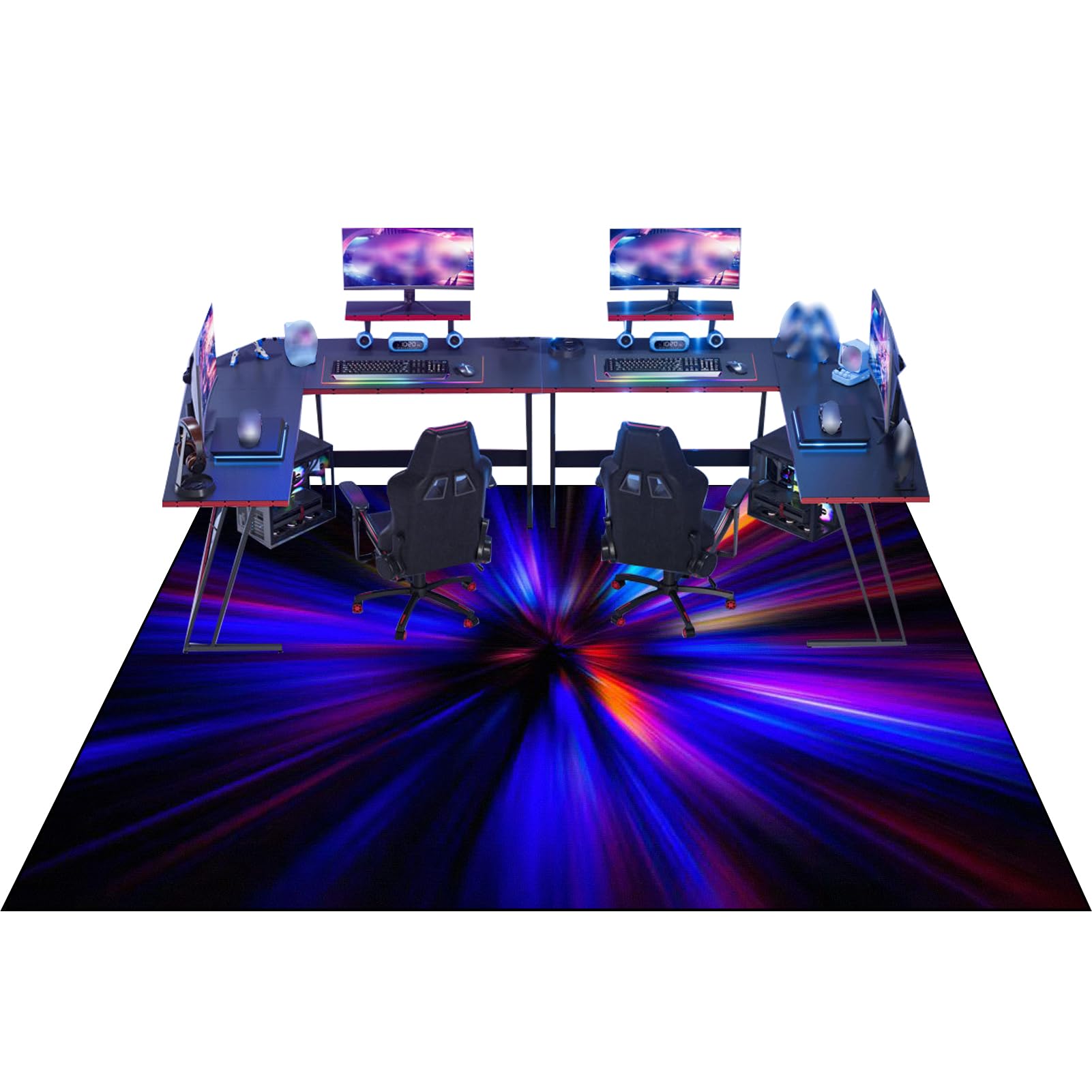 Alfombra para Silla Gaming, Protector Suelo con Ruedas, 120 x 160 cm Oficina Protector de Suelo, Alfombras para Sillas, Alfombra Silla Escritorio, Tapete de Protección para Madera/Baldosas