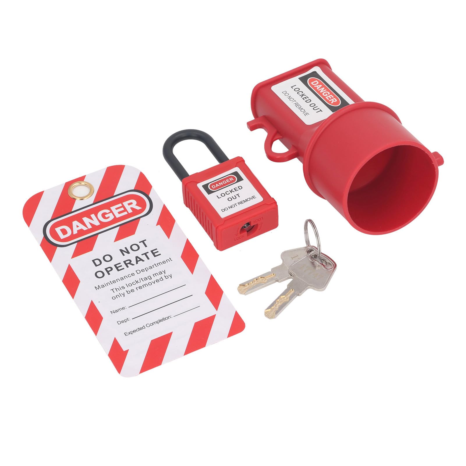 Lockout Plug Lock, 3 Piece Set WearResistant Electrical Plug Lockout Device for Power Isolation Area