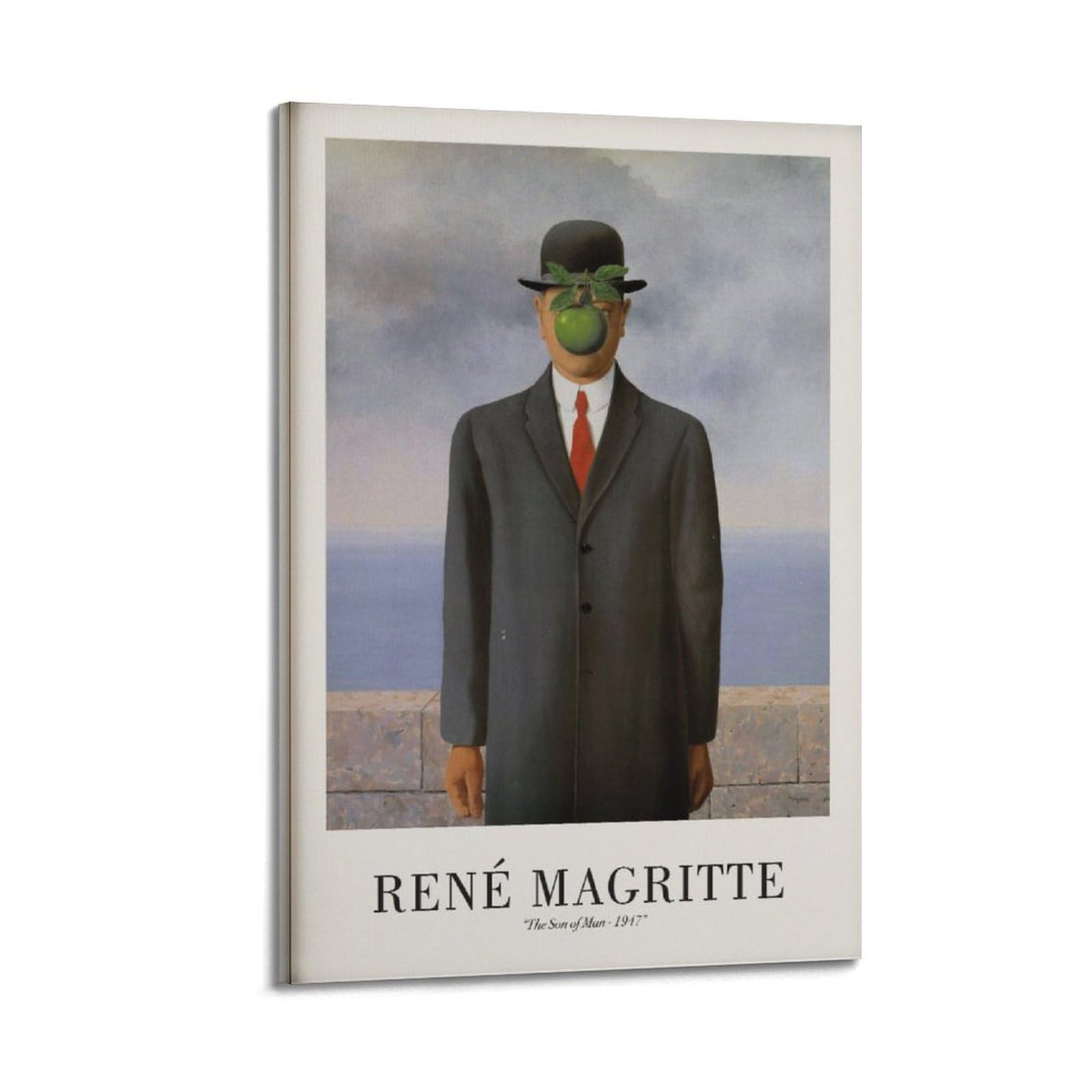 xiaoxiaoshen Rene Magritte 'the Son of Man' Surrealist Canvas Poster Wall Art Prints Room Aesthetic Murals Bedroom And Living Decorations 24x36inch(60x90cm)