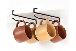 Swivel Belt Hooks for Kitchen Cabinets- Easy Clip-On Shelf for Storing Coffee...