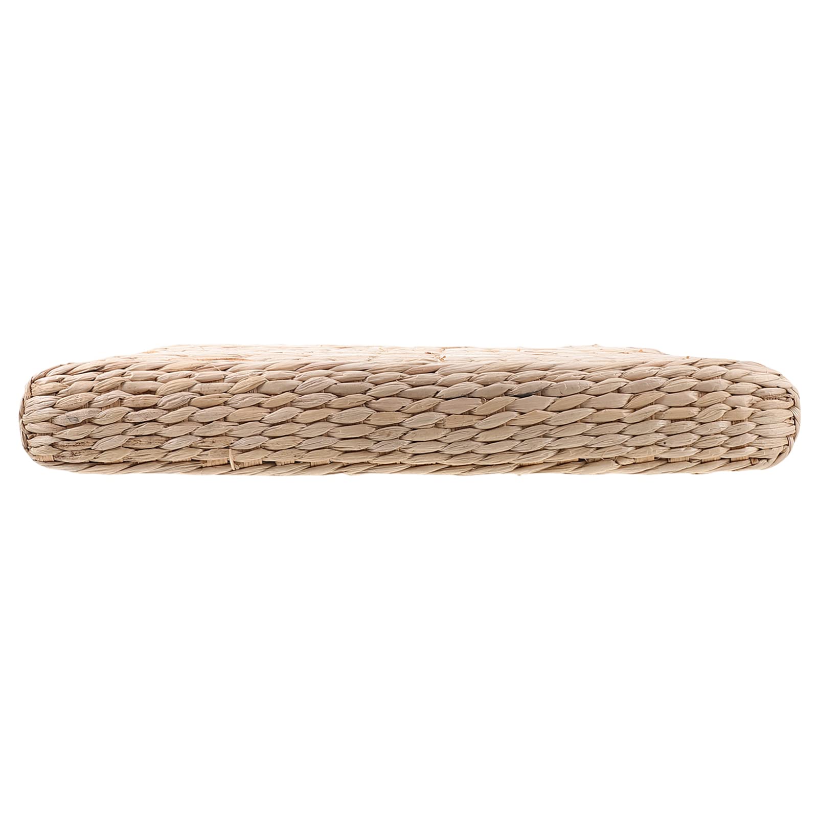 FOMIYES Straw Cushion Handmade Floor Pouf Mat Hand Woven Knitted Straw Ottoman Footstool for Meditation Zen Yoga Square Beige-image-19