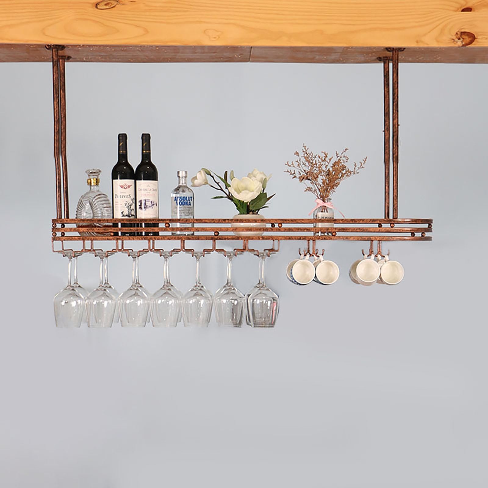 Casier à vin mural réglable pour optimiser vos verres et tasses