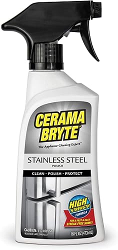 Cerama Bryte - Limpiador en aerosol de acero inoxidable para limpieza de acero inoxidable, 16 onzas cada uno
