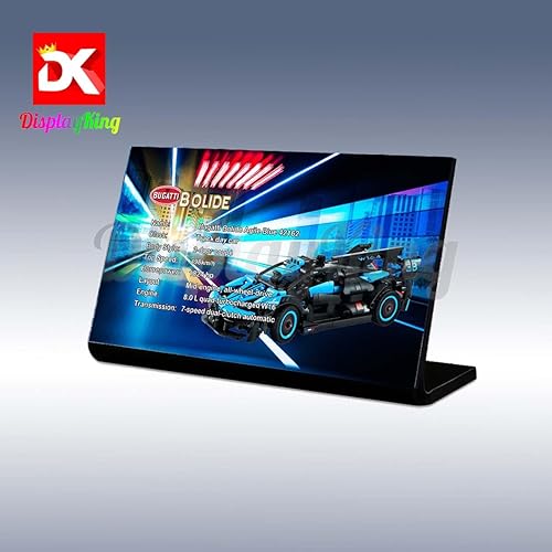 Miniatura 4 de Placa de exhibición acrílica para Lego Bugatti Bolide Agile Blue 42162 (juego de Lego no incluido)