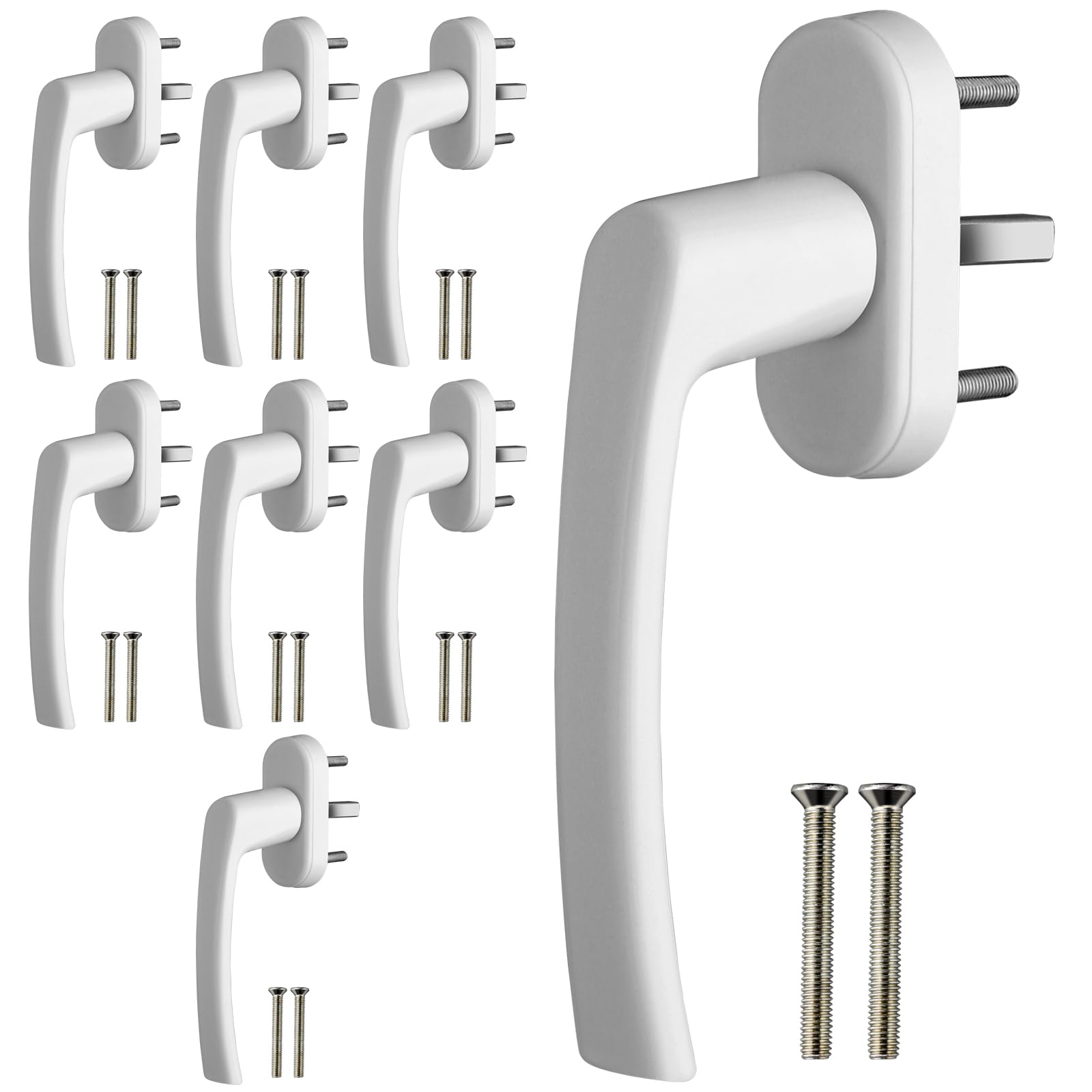 GETLITOOL Poignée de Fenêtre Blanche Aluminium sans Clé Sécurité Enfant Longueur de Tige 35mm