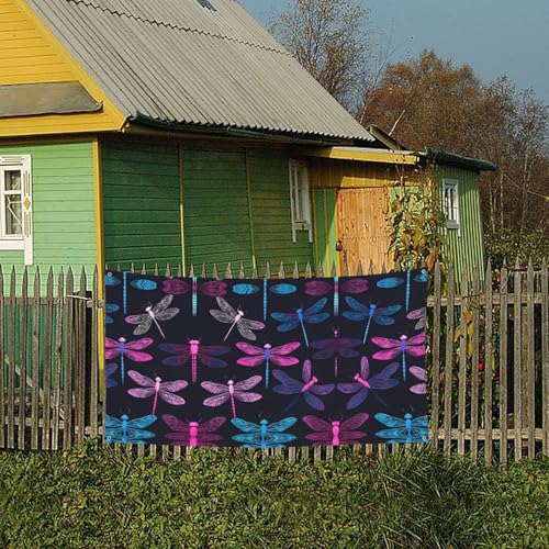 MINDBBDFJ Purple Dragonfly Print Banners And Signs For Outdoor/Indoor,Personalized Banner Customizable Parties Halloween Banner (180x90cm)4