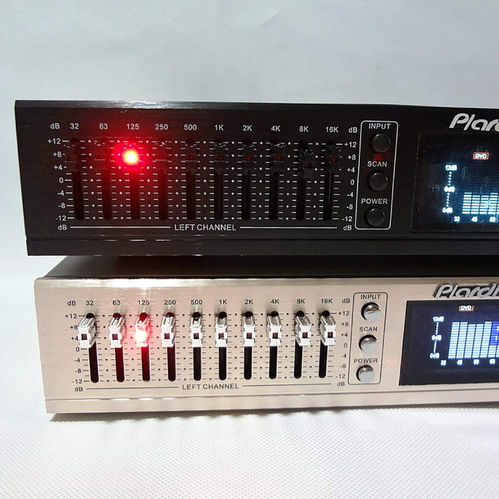 EQ665 - Equalizador HiFi Home EQ de doble ecualizador, 10 bandas estéreo Treble Alto Bass, regulación con Bluetooth integrada, dorado